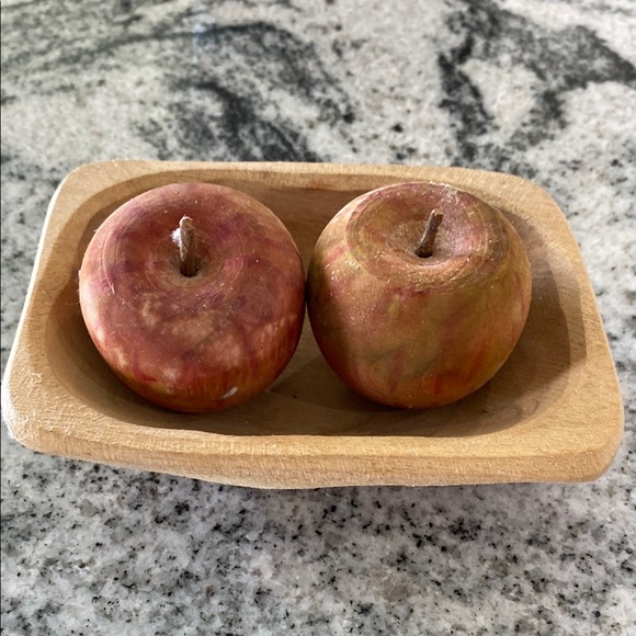 Other - Wooden Apples In Bowl Set!